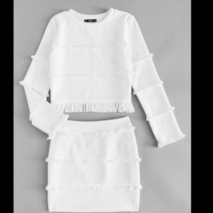 White crop top and skirt set - size M LAST ONE!